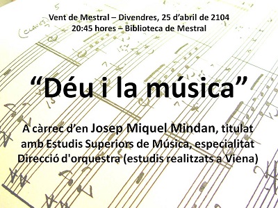 "Déu i la música" al Vent de Mestral (25/04/2014) - Club Valldaura