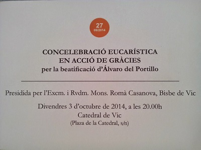 Concelebració eucarística en acció de gràcies, per la beatificació d'Álvaro del Portillo (03/10/2014) - Club Valldaura