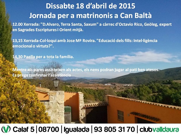 Jornada per a matrimonis a Can Baltà (18/04/2015) - Club Valldaura Jornada per a matrimonis a Can Baltà (18/04/2015) - Club Valldaura