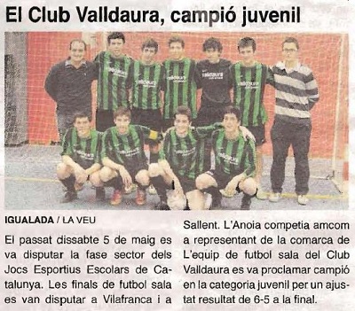 L'equip de futbol sala de Valldaura a la premsa comarcal