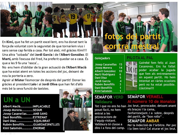 La gran batalla - Valldaura 5 - Monalco B 0 (9/02/2013)