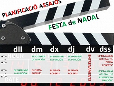 Planificació assajos Festa Nadal Club Valldaura
