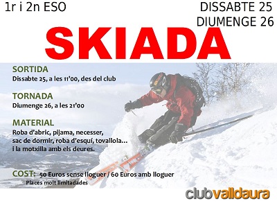 25 i 26 de febrer - Esquiada 1r i 2n ESO