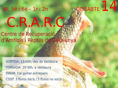 Dissabte 14/04/2012 4t, 5è, 6è PRI i 1r i 2on ESO - Visita al CRARC - Club Valldaura